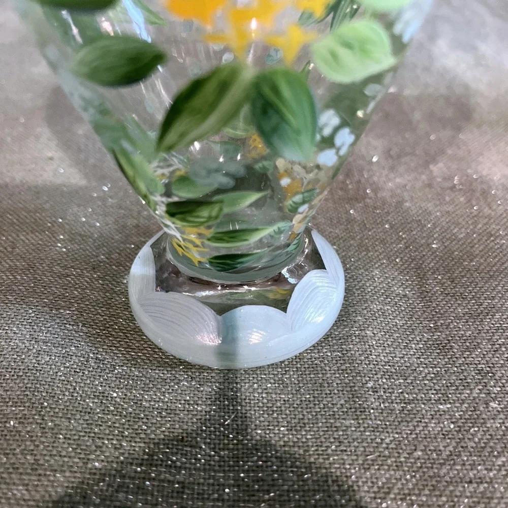 Tracy Porter Vintage Hand-Painted Glass Bud Vase~EUC